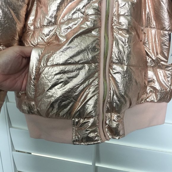 Arizona Jean Co. Rose Gold Puffer Coat Girls XL 16 - Picture 5 of 14